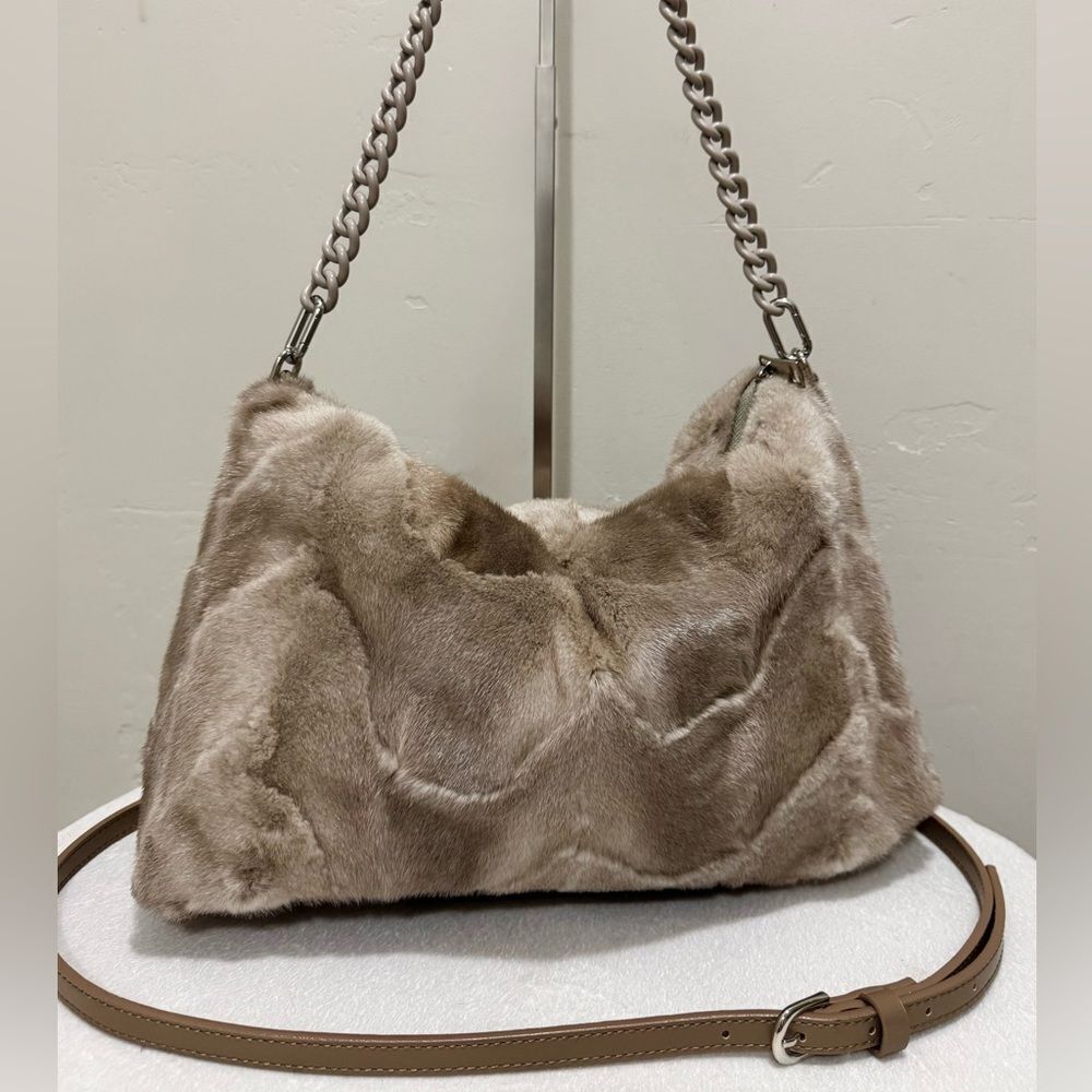 Luxury Real Mink Fur Handmade Slouchy Bag/Shoulder Bag/Crossbody/Multi Use Style
